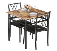 GarveeTech Mesa y 2 Sillas, Conjunto De Comedor Cuadrado - Vintage