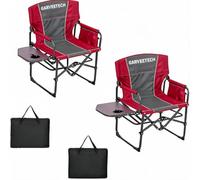 GarveeTech Silla Director Plegable, Pack 2, Acero Aluminio, Rojo