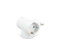 Garza - Adaptador de Enchufe Triple Lateral con Toma de Tierra, 3 Tomas Shuko, Forma T, Protección Infantil, Blanco
