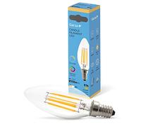 Garza - Bombilla Filamento LED Vela C37, Regulable, CRI90, 6W (equivalente a 60W de incandescencia), Luz cálida 2700K, Casquillo fino E14, Ángulo 360º, 810 lm