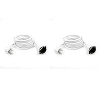Garza ® - Cable alargador de Corriente doméstico de 3 Metros, Blanco, con Toma de Tierra hasta 16 Amperios (3680W) (Paquete de 2)