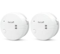 Garza - Detector de Humo Mini, Diseño Ultracompacto, Sensor Fotoeléctrico, Alarma 85dB, Batería 9V Incluida, Instalación sin Cables, Indicador LED y Botón Test (Paquete de 2)