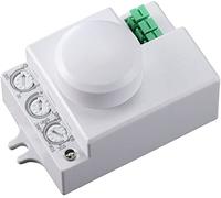 Garza - Detector de movimiento microondas invisible, ángulo 180º-360º, alcance 15m, luminosidad regulable 3-2000 lux, instalación oculta o falso techo nergética, interior