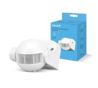 Garza - Detector de movimiento por infrarrojos orientable para interior y exterior, Protección IP44, Tiempo y luminosidad regulables, Ángulo detección 180º, Blanco