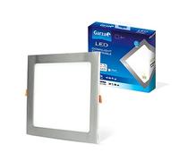 GARZA - Downlight LED Empotrable Cuadrado Extraplano 22W (2100 lm), 225x225 mm, Luz fría 6500K, 30.000h, Ojo de buey LED para techo, Níquel