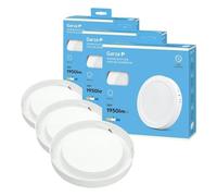 Garza - Downlight LED Superficie, Circular, Plafón para techo, 22cm, 18W, 4000K Luz Neutra, 1950lm, 30.000h, IP20, Blanco, Ahorro Energético 80% (Paquete de 3)