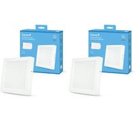 Garza - Downlight LED Superficie, Cuadrado, Plafón para techo, 22cm, 18W, 6500K Luz Fría, 1950lm, 30.000h, IP20, Blanco, Ahorro Energético 80% (Paquete de 2)