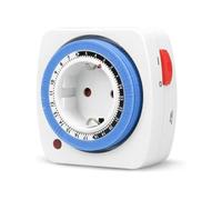 Garza -Enchufe Temporizador analógico Mini, Color Blanco - Azul, Una Unidad (1)