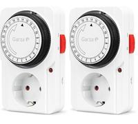 Garza ® - Enchufe Temporizador Analógico Programable de 24 Horas para Uso en Interiores (Paquete de 2)