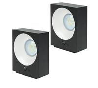 Garza Ónix Pack de 2 Apliques Solares LED de Pared para Exterior, Iluminación Dual Arriba y Abajo 2700K, Ángulo Ajustable, hasta 16 h Autonomía, IP54, Negro