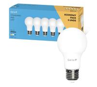 Garza - Pack 5 Bombillas Led Estándar, Casquillo E27, Luz Cálida 3000K, 7W, 810 Lúmenes, A60. No Regulable.