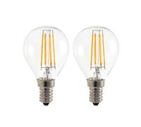 Garza - Pack de 2 Bombillas de Filamento LED Esférica G45, 4W (equivalente a 40W de incandescencia), Luz fría 5000K, Casquillo fino E14, 470 lm