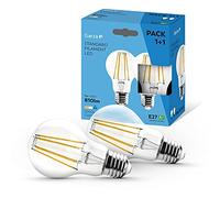 Garza - Pack de 2 Bombillas de Filamento LED Estándar A60, 7W (equivalente a 60W de incandescencia), Luz fría 5000K, Casquillo grueso E27, 810 lm