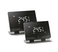 GARZA - Pack de 2 Termostatos WiFi Inteligentes para Caldera y Calefacción, Pantalla Táctil LCD, Programables, Control por App y Voz Alexa/Google, iOS y Android, Negro