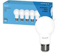 Garza - Pack de 5 Bombillas LED Estándar A60, 9W (equivalente a 60W de incandescencia), Luz fría 6500K, E27 casquillo grueso, Ángulo 240º, 810 lm