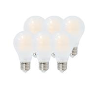 Garza - Pack de 6 Bombillas Filamento Estándar Opal, Casquillo E27, Luz Cálida 2700K, 8W, 1060 Lúmenes, No Regulable