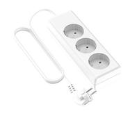 Garza Power - Regleta de 3 enchufes sin Interruptor y con Toma de Tierra | Ladrón múltiple de 1.4 Metros | hasta 3680W | Protección Infantil |Cable H05W-F 3G | Color Blanco