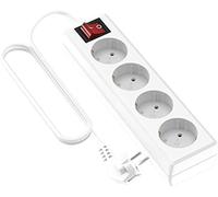 Garza Power - Regleta de 4 enchufes con Interruptor y Toma de Tierra | Ladrón múltiple de 3 Metros | hasta 3680W | Protección Infantil |Cable H05W-F 3G | Color Blanco