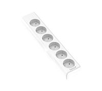 Garza Power - Regleta de 6 enchufes | Sin Cable | Sin Interruptor | Ladrón múltiple | Protección infatil | Color Blanco