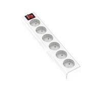 Garza Regleta Basic - Sin Cable y con Interruptor - Protección Infantil - Color Negro o Blanco