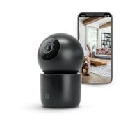 Garza Smart - Cámara de Vigilancia 360º Interior Inteligente IP WiFi 2.4GHz, 1440P 2.5K (Quad HD), Visión Nocturna, Detector IA (Personas, Animales, Ruido...), Control Remoto por App (Negro)