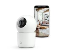 Garza Smart - IA Cámara de Vigilancia 360º Interior IP WiFi 2.4GHz, 1440P 2.5K (Quad HD), Visión Nocturna, Detector IA (Personas, Animales, Ruido...), Control Remoto por App (Blanco)