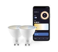 Garza Smart - Pack 2 Bombilla LED Inteligente Wifi Dicroica GU10, 4.5W (equivale a 40W de incandescencia), E27, CCT, Intensidad regulable, Programable, Control por voz y app, Alexa/Google, WiFi 2.4GHz