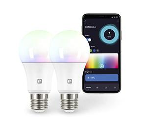 Garza Smart - Pack 2 Bombilla LED Inteligente Wifi Estándar A60, 11W (equivale a 75W incandescencia), E27, RGB + CCT, Intensidad regulable, Programable, Control voz y app, Alexa/Google, WiFi 2.4GHz