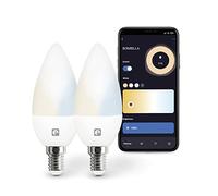 Garza Smart - Pack 2 Bombilla LED Inteligente Wifi Vela C37, 5.5W (equivale a 40W de incandescencia), E14, CCT, Intensidad regulable, Programable, Control por voz y app, Alexa/Google, WiFi 2.4GHz