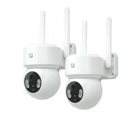 Garza Smart - Pack 2 Cámara de vigilancia WiFi IP 360º Exterior Inteligente. 1296P con Visión Nocturna, Audio bidireccional, Detección de Movimiento, Control por App.