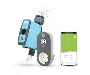Garza Smart - Programador de riego automático Wifi con Enchufe Hub para jardín, cesped, Temporizador inteligente y sistema de riego automático por goteo, retraso por lluvia para exterior, interior