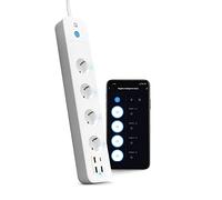Garza Smart - Regleta Inteligente WiFi + 4 enchufes + 2 USB A + USB C + USB 3.0 | Cable 1,5 m | Carga Rápida | WiFi 2.4GHz | Programable | Medidor Consumo | Control App y Voz | Alexa/Google