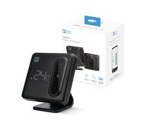 Garza - Termostato de 2 Hilos Wi-Fi Inteligente para Caldera y Calefacción, con Adaptador, Medidor Consumo, Control táctil, Detección Ventanas Abiertas, Control App y Voz, Alexa/Google, Negro