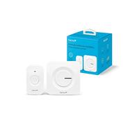 Garza - Timbre Inalámbrico Portátil, 1 pulsador + 1 receptor, Gran alcance 120 m, 54 melodías, IP56, Con indicador LED, Modo silencioso, 4 intensidades de sonido, Función memoria, Blanco