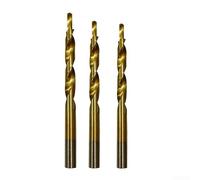 Gastagrav Juego de 3 brocas escalonadas HSS de 4 a 6 mm con revestimiento de oro para carpintería de agujero de bolsillo, perfil de plástico de aluminio, puerta corredera de cobre de hierro fundido