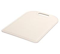 GastroMax Tabla de cortar 35 x 25 cm BIO | Beige | Tabla de cortar de plástico con mango | Cortar verduras, frutas, carne y queso | Apto para alimentos | Uso en cocina | L1 x W35 x H25 cm