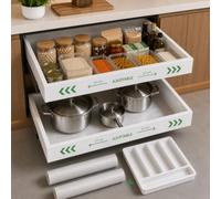 GASTROTOMI Set de 2 Cajones Extraibles para Cocina 31-52cm, Fondo 42 cm