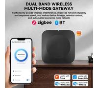 Gateway Tuya Zigbee Bluetooth, Hub WiFi 2.4G/5G, Automatización Local, Alcance de 40m, Funciona con Tuya Smart Life para Control del Hogar Completo V6 Smart Remote Kit