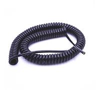 GatherTOOL Cable de extensión Estirable telescópico de Resorte de 4 núcleos Cable en Espiral 24AWG0.2mm /20AWG0.5mm /17AWG1.0mm /14AWG2.0mm (Size : 24AWG0.2MM, Color : 3.7 Meters)