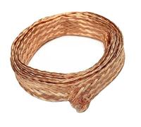 GatherTOOL Malla Tejida Trenzada de Cobre Puro, 1M/ 2M/5M /10M, antiinterferencias, 4mm/6mm/8mm/12mm/14mm/18mm/25mm, Cable Plano de flexibilidad (Color : 5m, Size : 8mm)