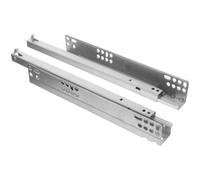 GATHINESS 2 Piezas Correderas para Cajones, Guías Inferiores de Soporte de Cajón, Acero Laminado en Frío, Plata, 2 Secciones, Autocierre, Cierre Suave y Silencioso, para Cajones y Armarios