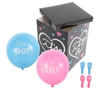 GATHINESS Caja de Globos para Revelación de Género en Shower, Decoración Papel y Plástico para Fiesta de Revelación de Género, Set 1 Juego