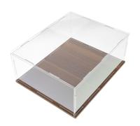 GATHINESS Caja Expositora Protectora para Biblias, Acrílico y Madera | Tapa Incluida, Veta Natural en Base, para Libros Clásicos, Sala de Lectura y Mostrador