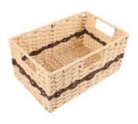 GATHINESS Cesta Tejida de Mimbre con Base Plana para Oficina y Correo | Estilo Vintage Sencillo, Portátil y Organizador, para Despachos, Despensa y Artículos de Escritorio