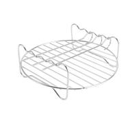 GATHINESS Parrilla de Acero Inoxidable de Doble Capa 3 Pinchos | Accesorio para Freidora de Aire, Superficie Lisa, No se Deforma Facilidad, Color Plata