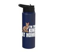 Gato de Bengala Soy el rey en casa Gato Stainless Steel Insulated Water Bottle