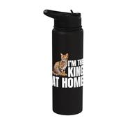 Gato de Bengala Soy el rey en casa Gato Stainless Steel Insulated Water Bottle