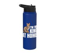Gato de Bengala Soy el rey en casa Gato Stainless Steel Insulated Water Bottle