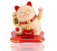 Gato De La Suerte, Gato De La Suerte Brazo Ondulante, Maneki Neko Gato Ondulante Chino Solar Fortune Cat Statue Decorations Pequeño Gato Que Agita El Sol, Gato Chino De La Suerte Que Agita El Brazo