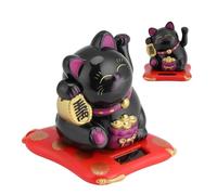 Gato De La Suerte, Gato De La Suerte Brazo Ondulante, Maneki Neko Gato Ondulante Chino Solar Fortune Cat Statue Decorations Pequeño Gato Que Agita El Sol, Gato Chino De La Suerte Que Agita El Brazo